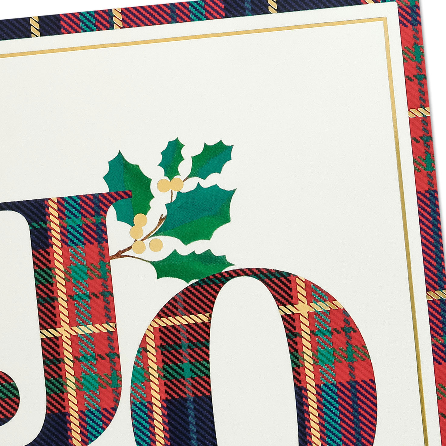 Festive Plaid Lettering Boxed Christmas Cards Cover Detail image number 5