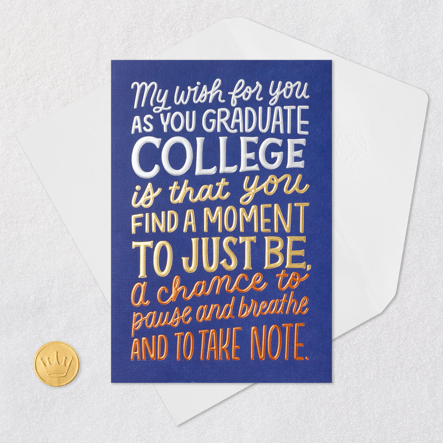 Colorful Lettering College Graduation Card Card Front with Envelope and Gold Seal image number 6
