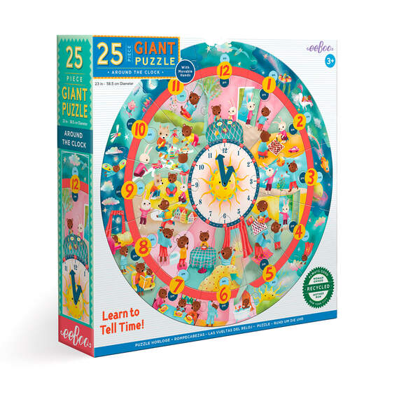 Around the Clock 25-Piece Giant Jigsaw Puzzle for Kids