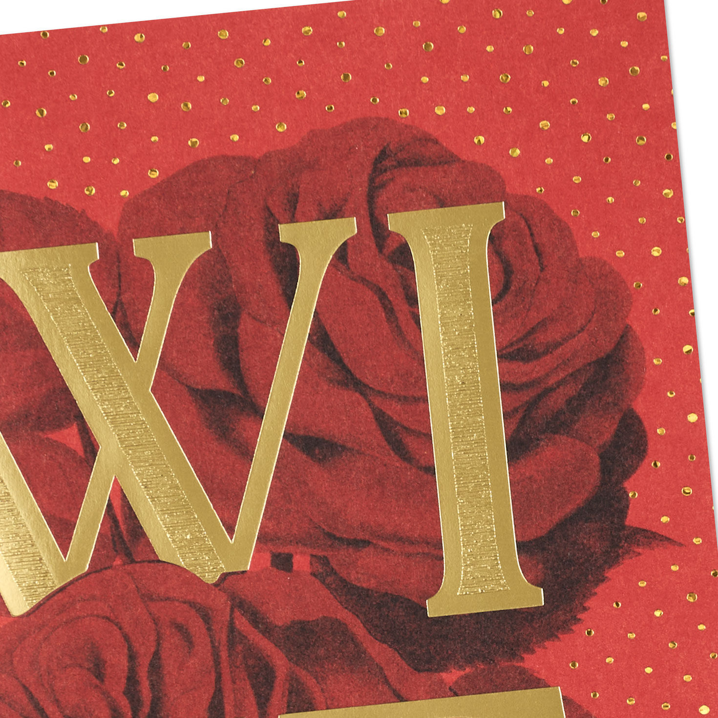 Roses and Gold Lettering Wife Valentine's Day Card Card Front Detail image number 5