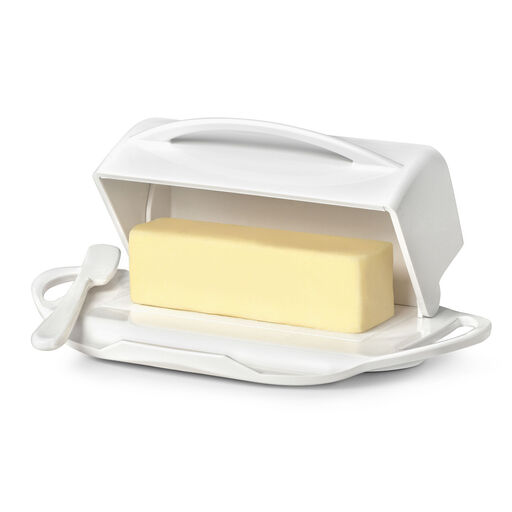 White Butterie Flip-Top Butter Dish, 