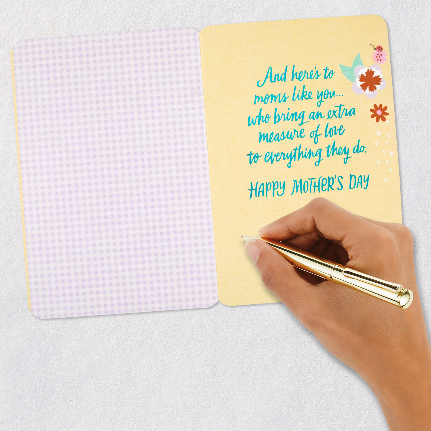 Flowers and Ladybugs Mother's Day Card signing card image number 6