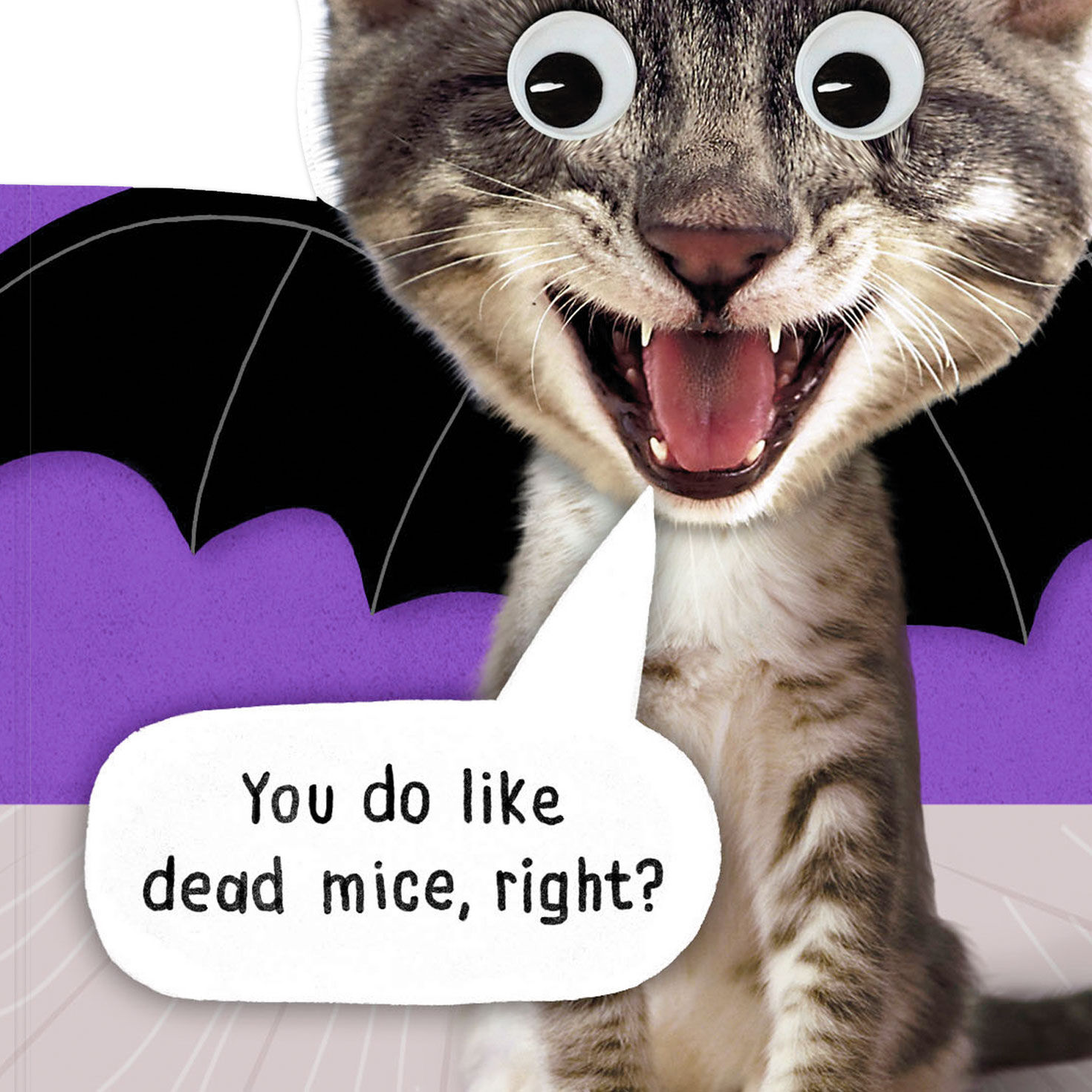 Vampire Cat with Mice Funny Halloween Card sentiment image number 3