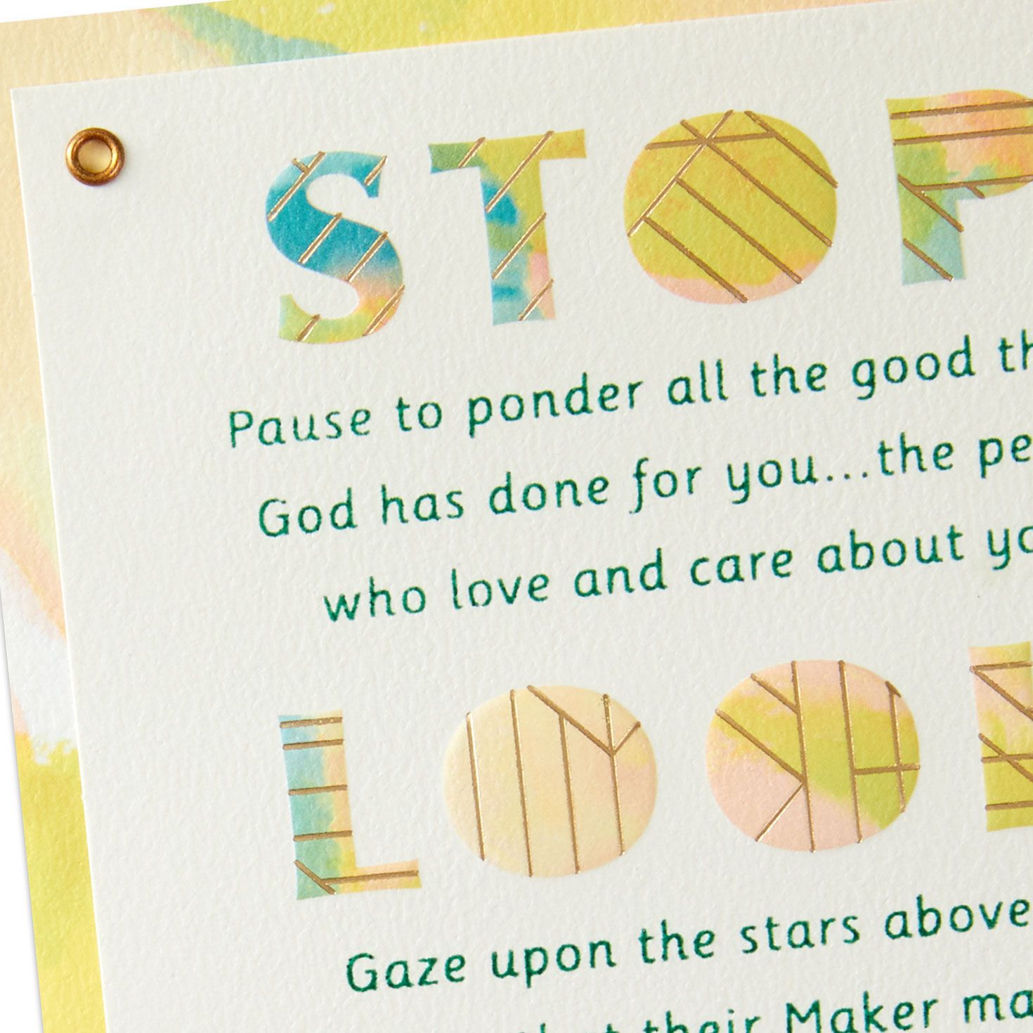 Stop, Look, Listen and Enjoy Religious Birthday Card, , large image number 5