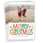 Retro-Style Merry Flat Christmas Photo Card, , large image number 1