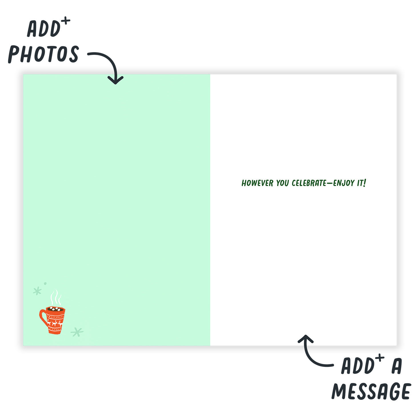 Holiday Favorites List Personalized Holiday Card Open Card indicating personalization image number 3