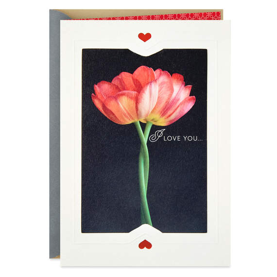 Intertwined Tulips I Love You Anniversary Card