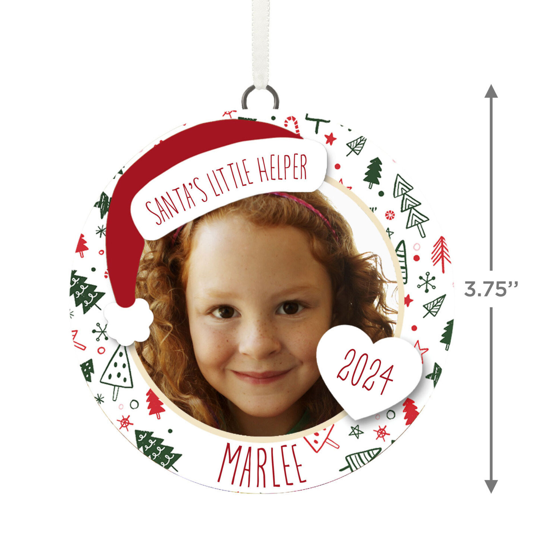 Holiday Personalized Text and Photo Ceramic Ornament Personalized