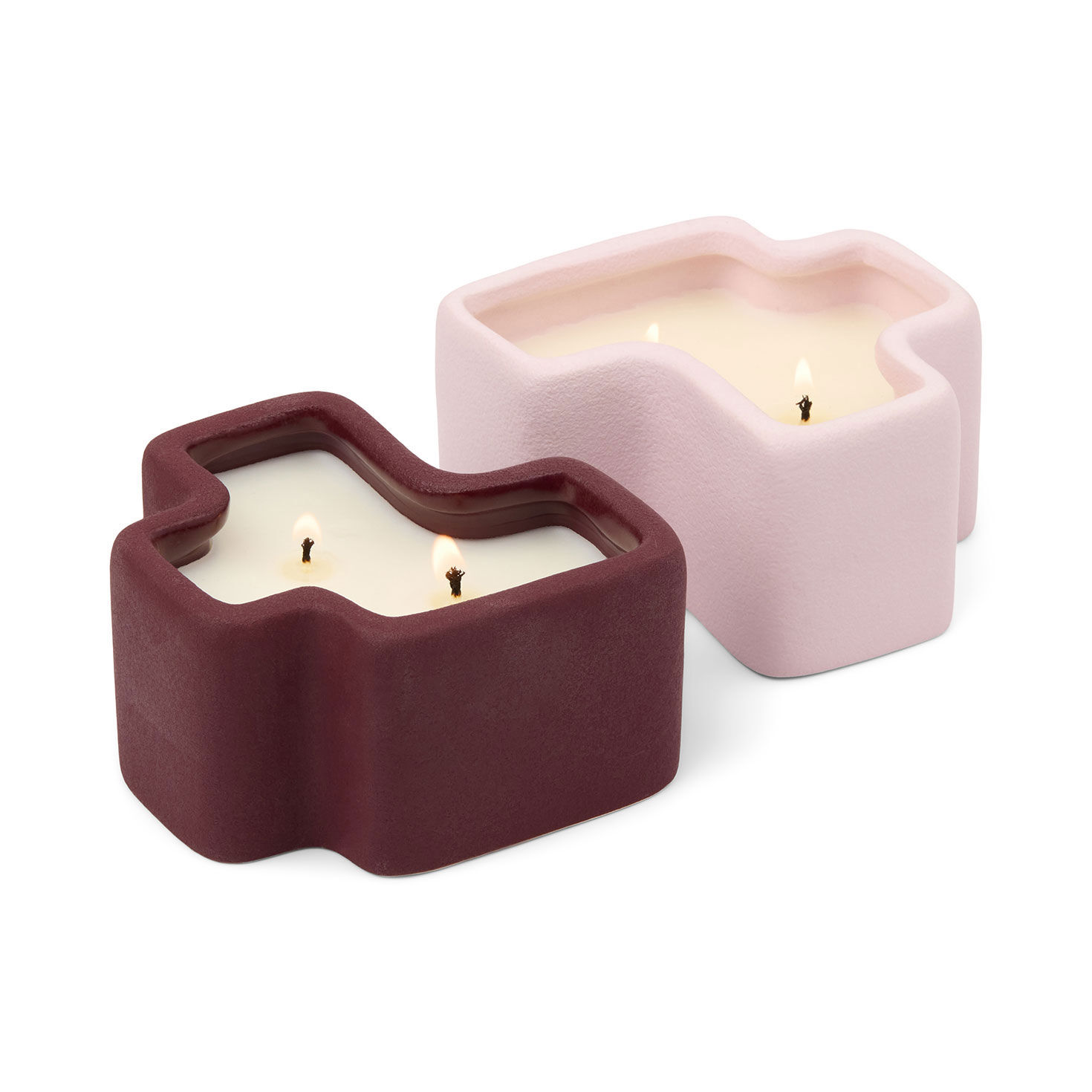 Paddywax Pink Pistachio and Black Fig Puzzle Piece Jar Candles, Set of 2