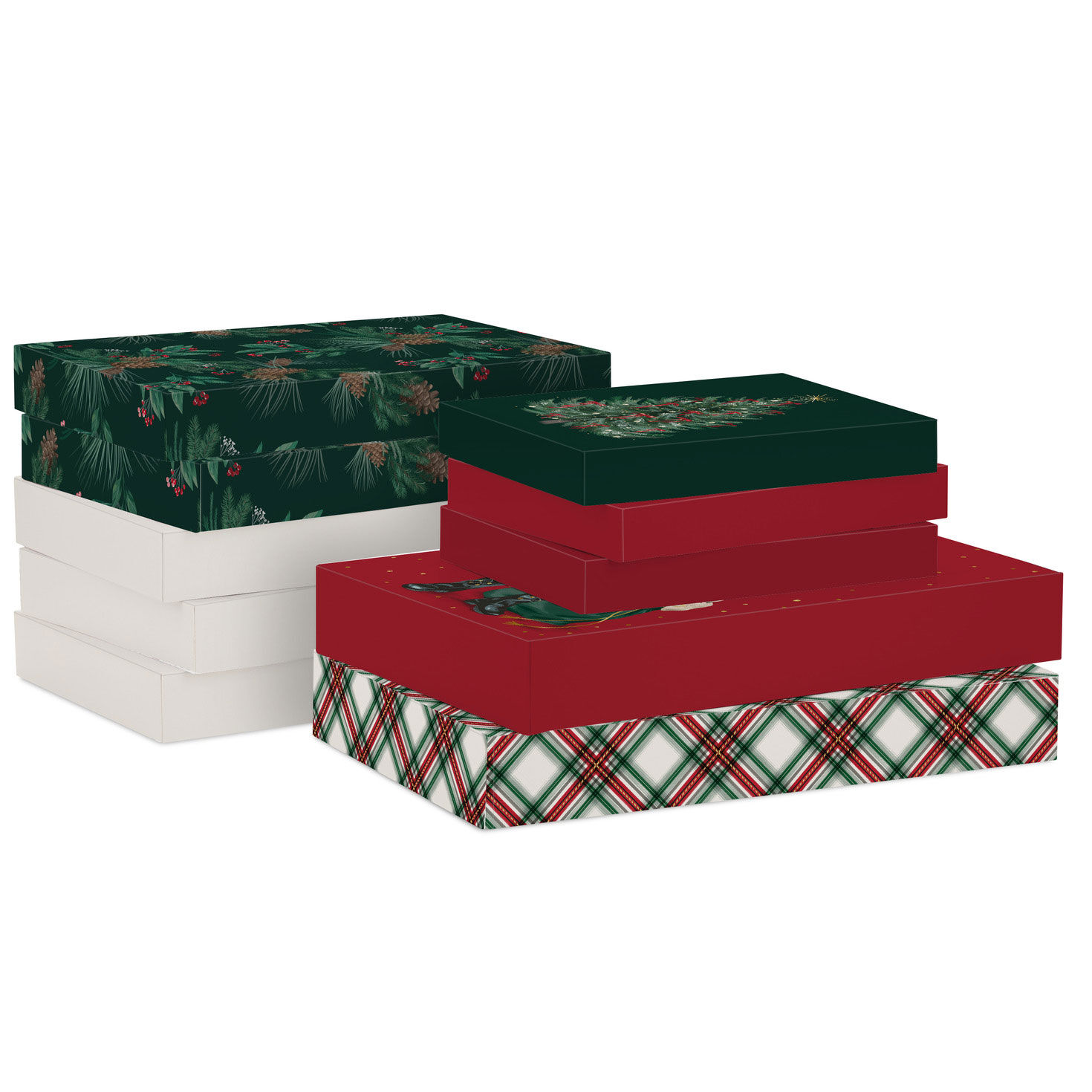Classic 10-Pack Assortment Christmas Gift Boxes stacked boxes image number 7