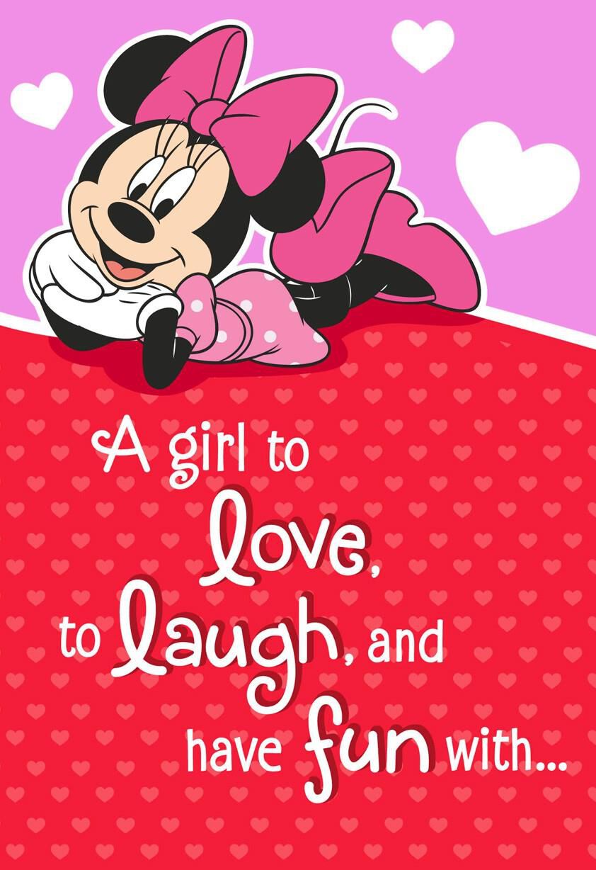 Minnie Mouse Valentine's Day Card for Granddaughter
