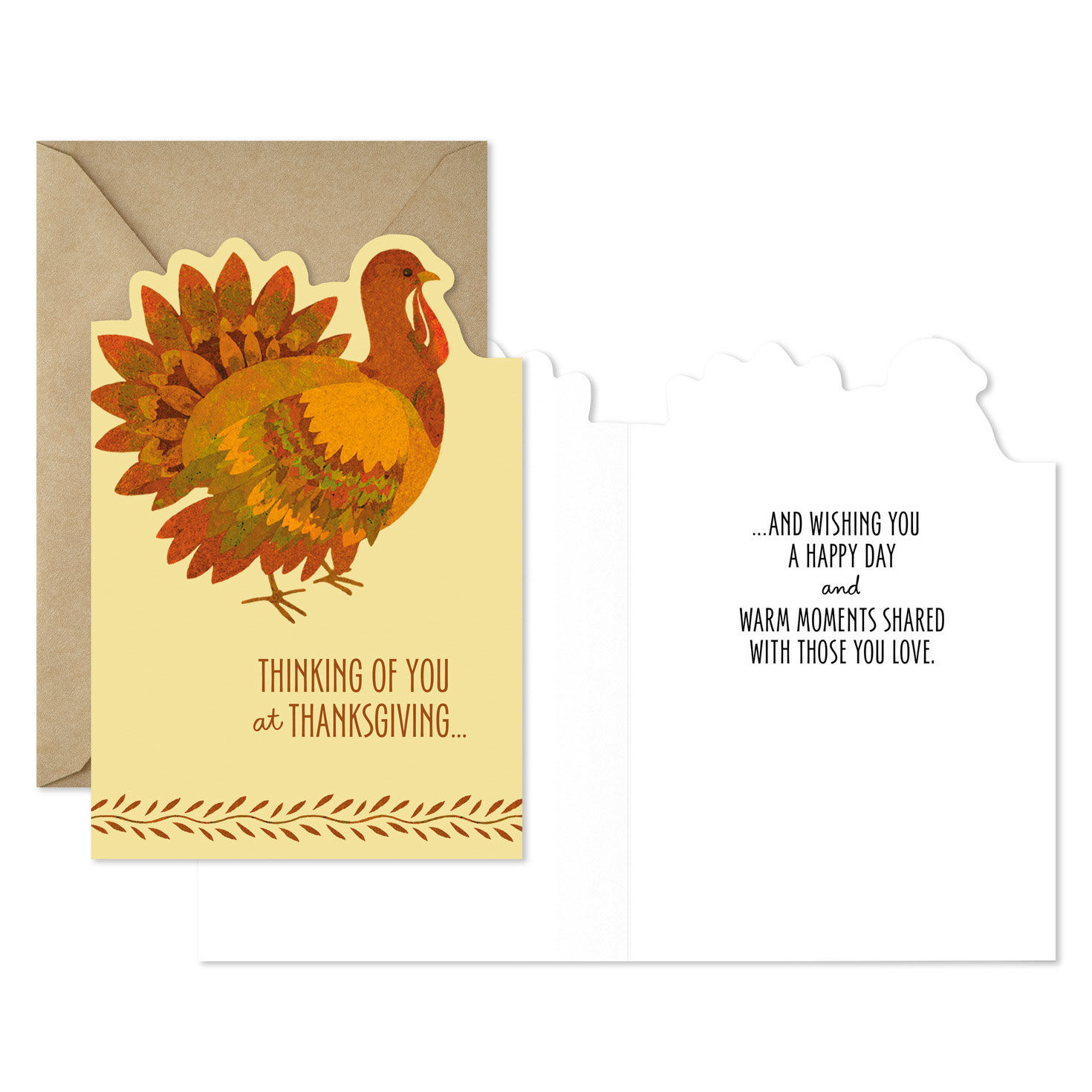 Rustic Turkey Autumn Hues Thanksgiving Card Pack Card Front with Sentiment image number 2