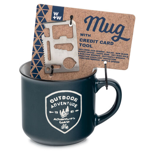 Outdoor Adventure Mug and Credit Card Multitool, Set of 2, 