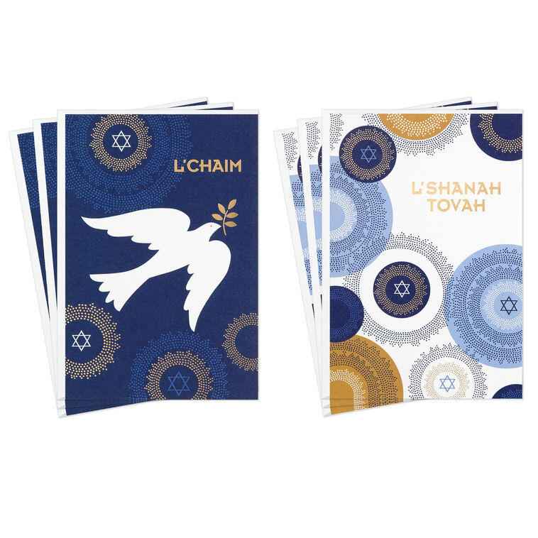 Star of David and Dove Rosh Hashanah Cards, Pack of 6