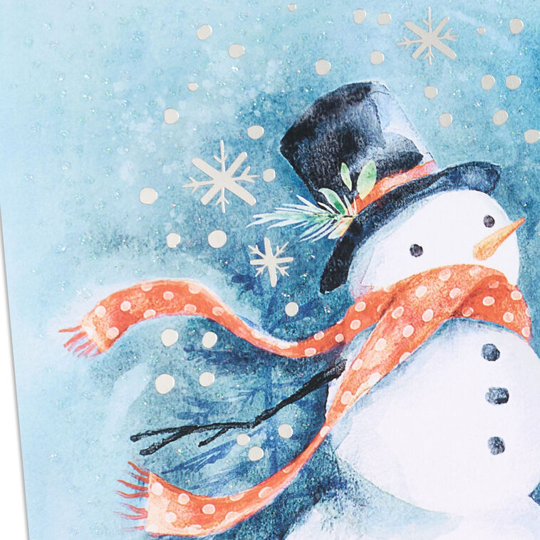 Snowman at Night Boxed Christmas Cards Pack Cover Detail image number 5