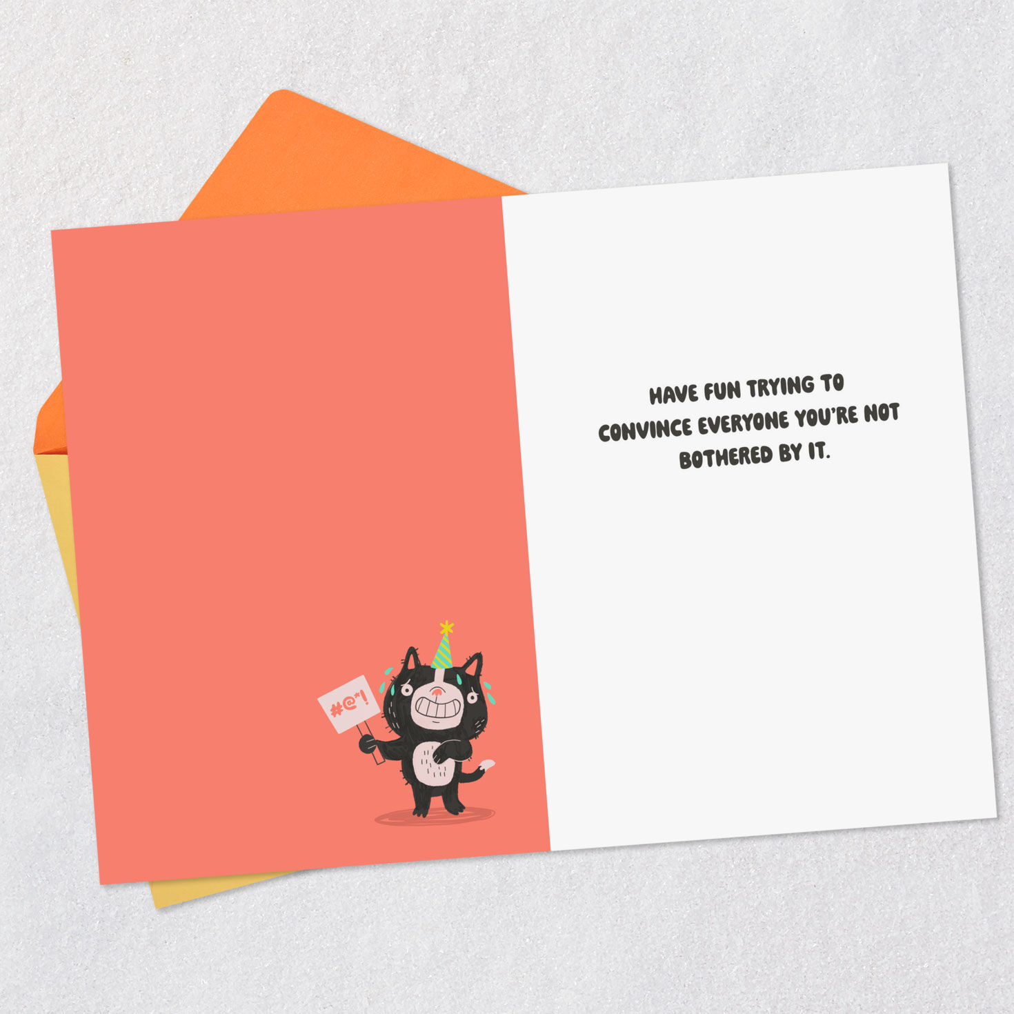Cat in Party Hat Funny 30th Birthday Card Open card with envelope image number 3