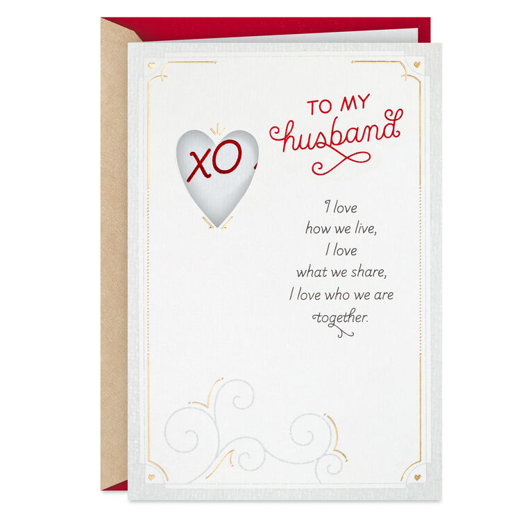 XO Heart Love You Valentine's Day Card for Husband