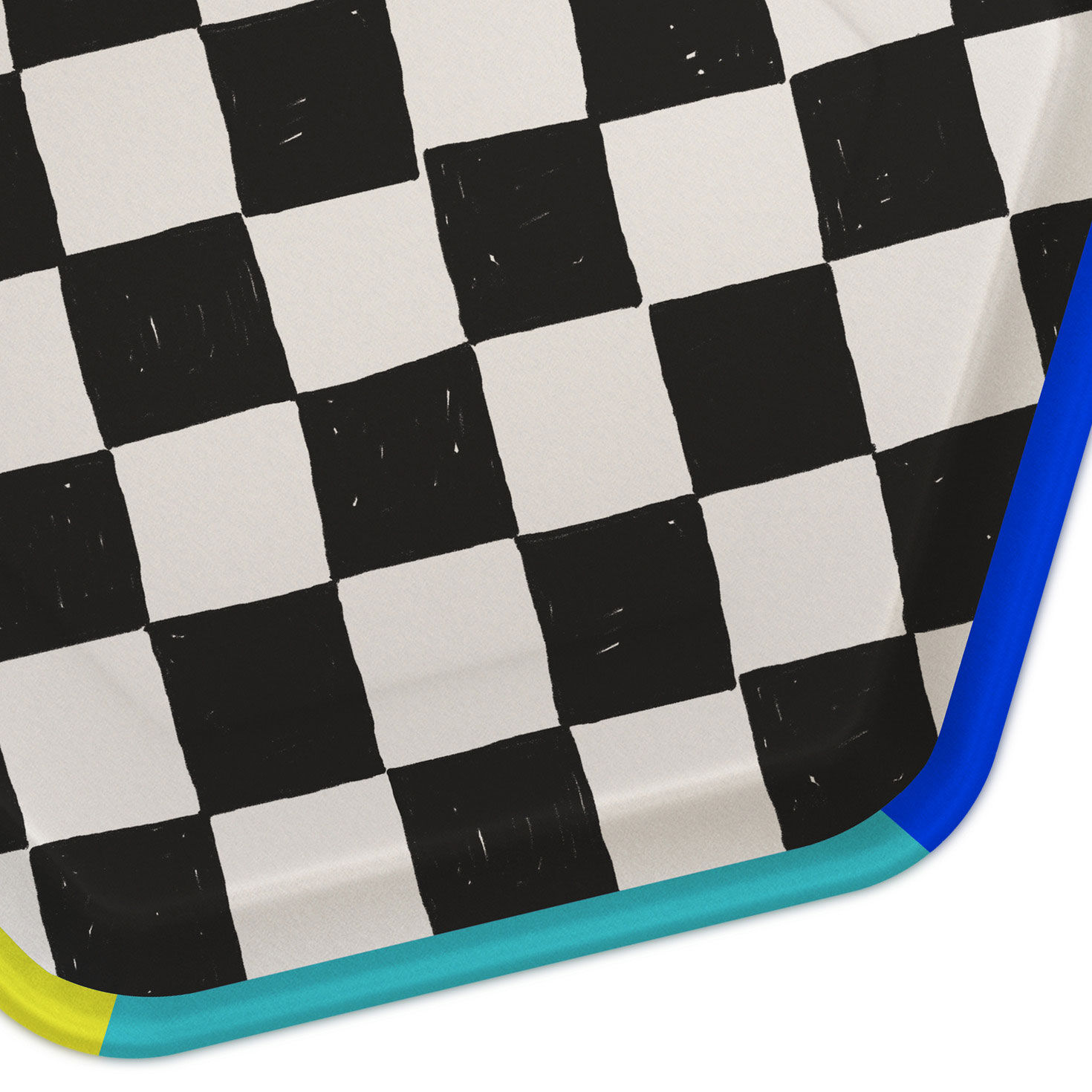 Black and White Checkered Hexagonal Dessert Plates, Pack of 8, , large image number 6