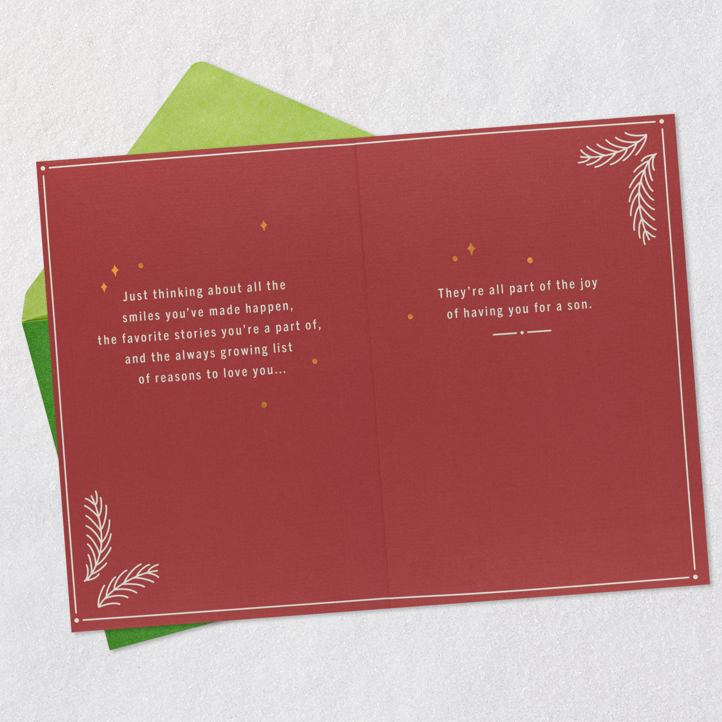 Smiles, Stories and Love Christmas Card for Son, , large image number 4