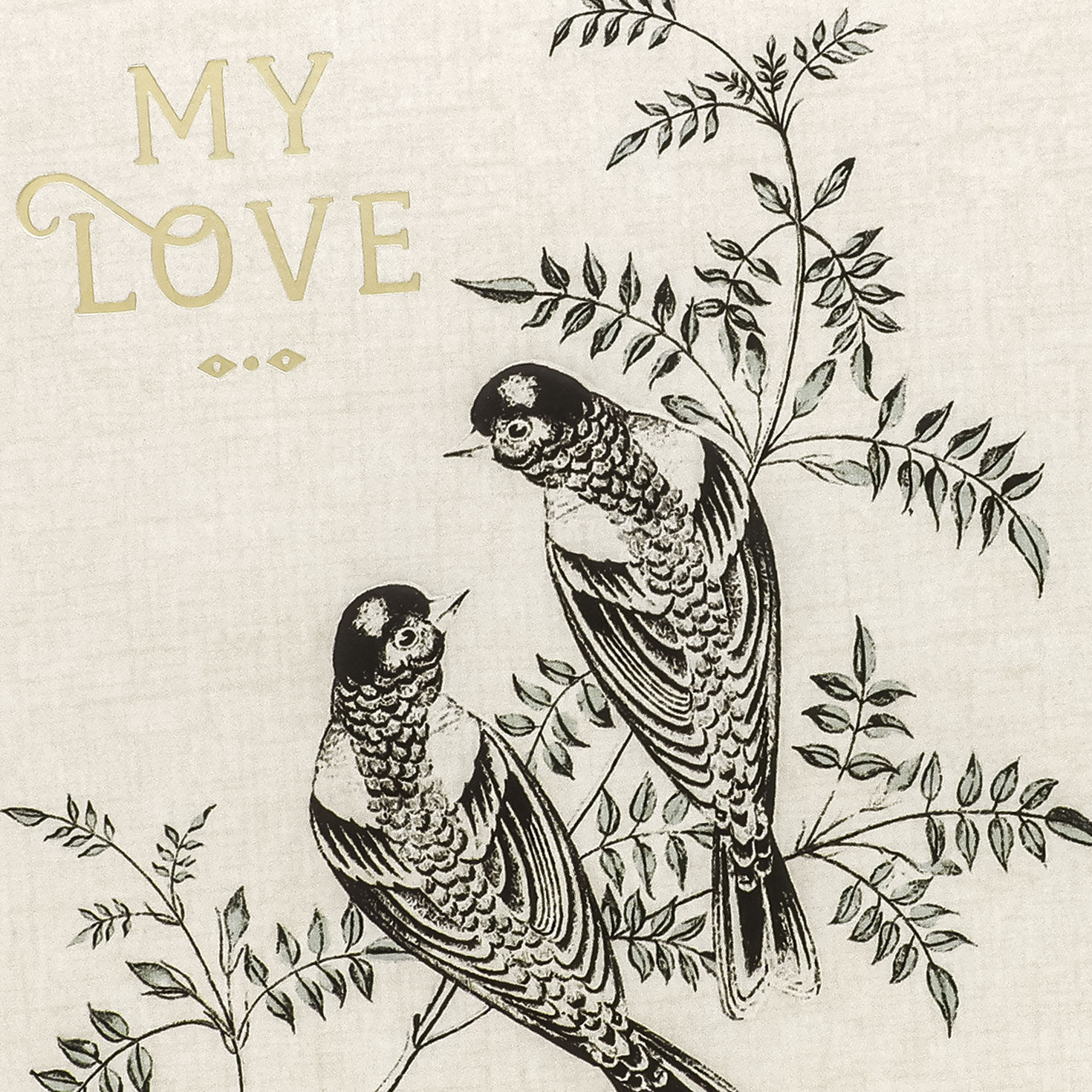 Birds on Branch Romantic Sweetest Day Card Card Front Detail image number 5