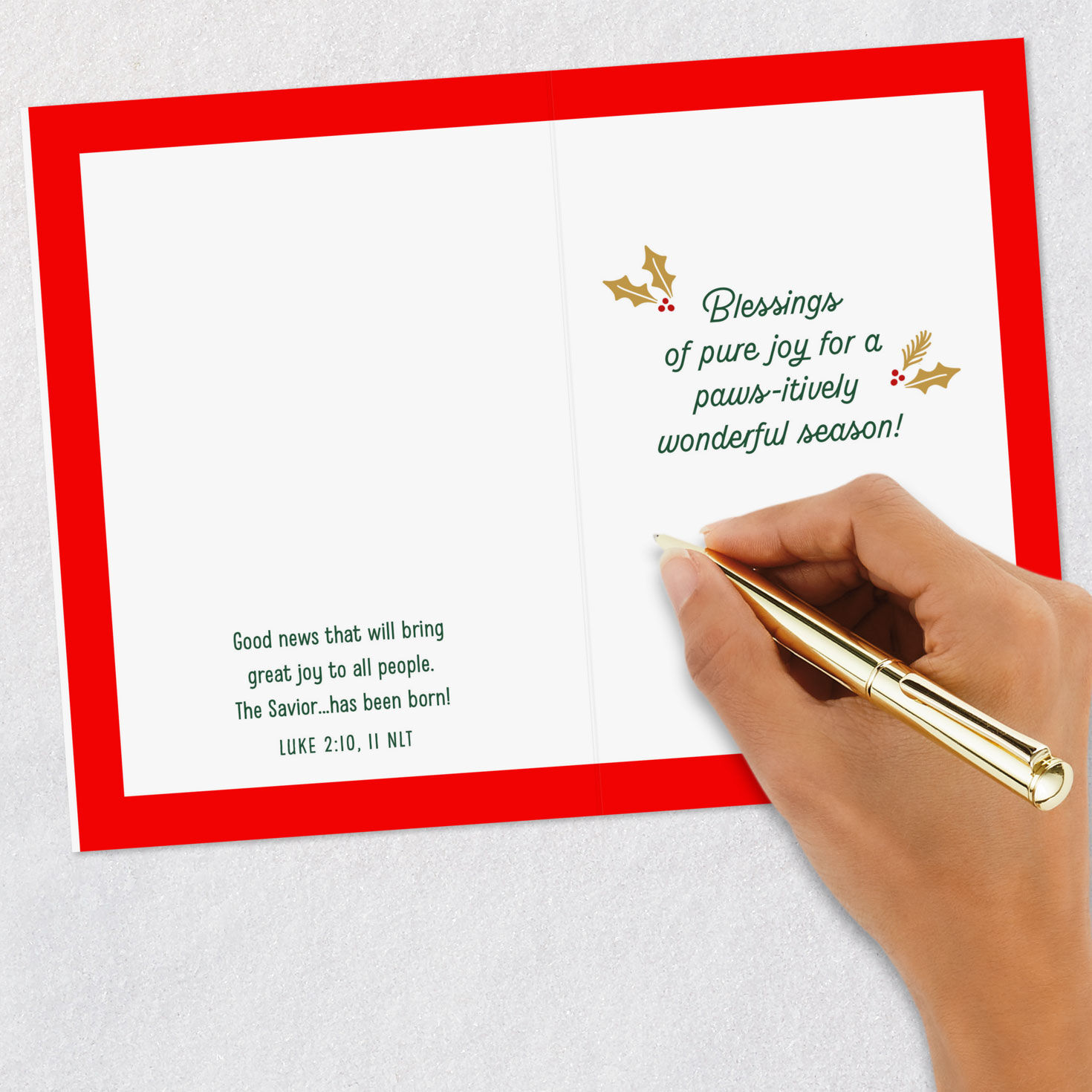 Funny Dog with Gifts Religious Christmas Card Signing Card image number 7