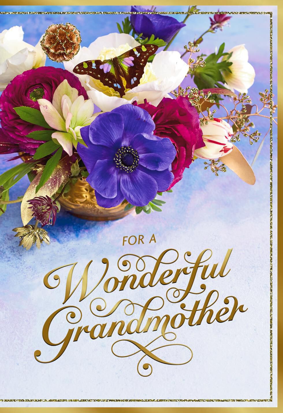 Butterfly and Flowers Mother's Day Card for Grandmother Greeting