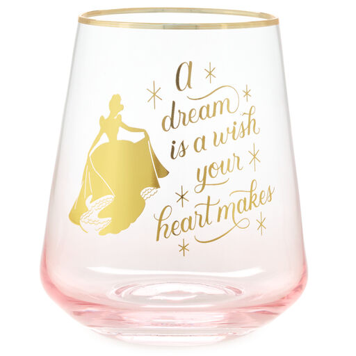 Disney Princess Cinderella Stemless Glass, 16 oz., 