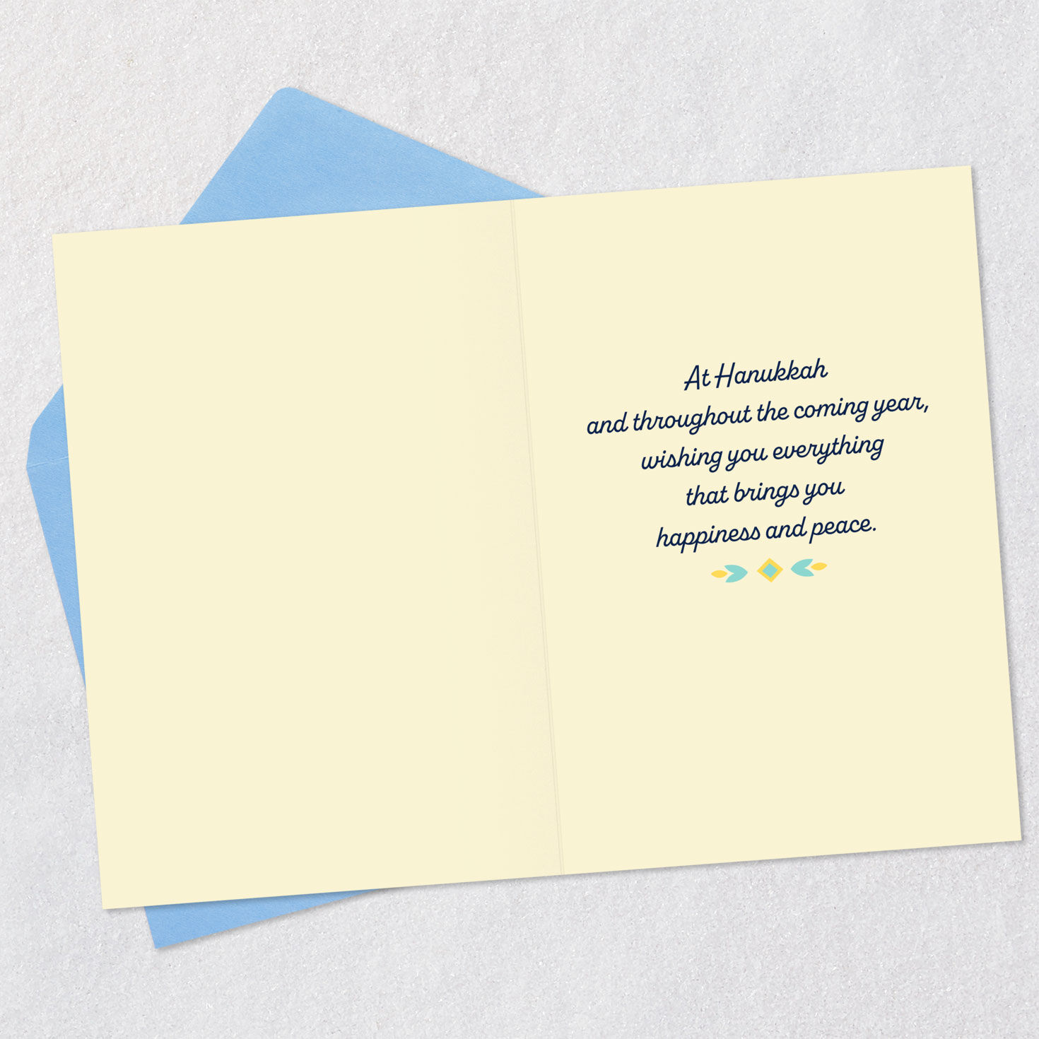 Star of David Menorah 99-cent Happy Hanukkah Card Open card with envelope image number 3