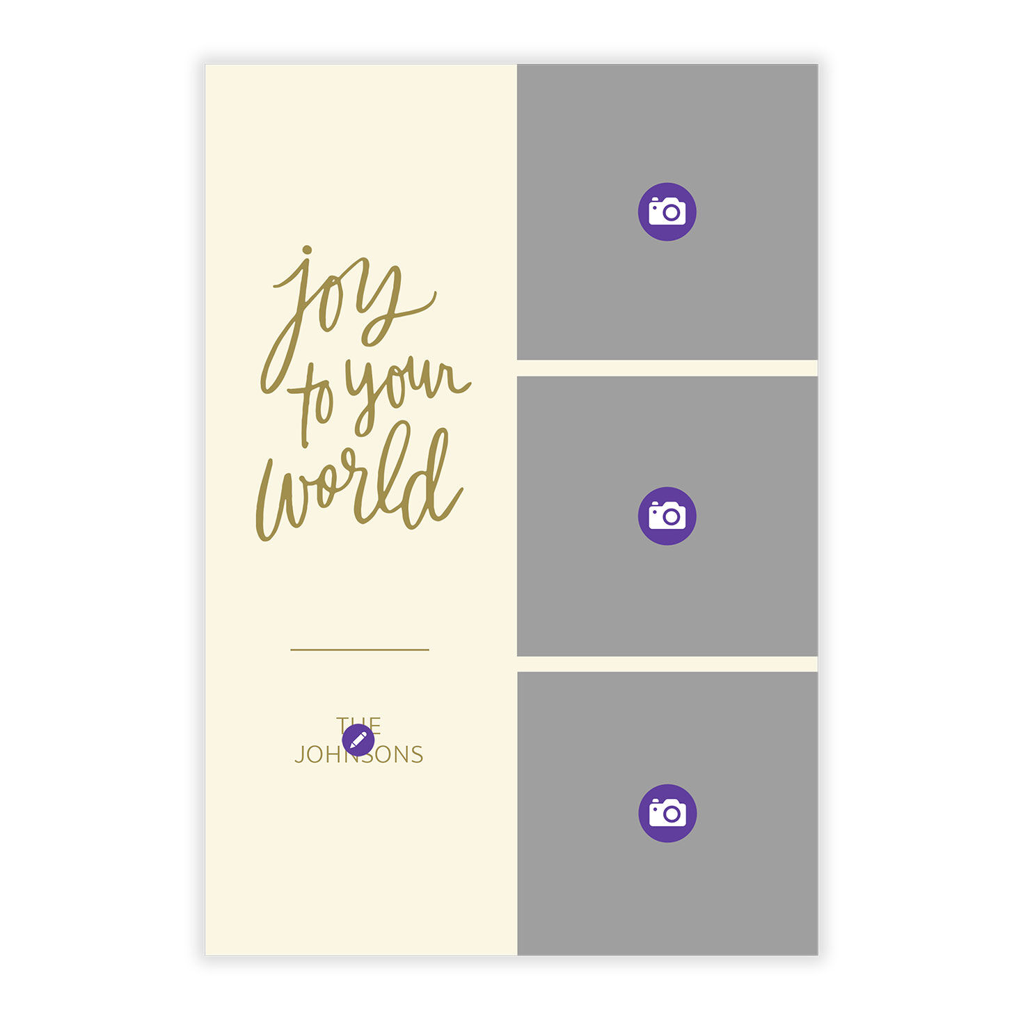 Gold Script Joy Flat Holiday Photo Card, , large image number 5