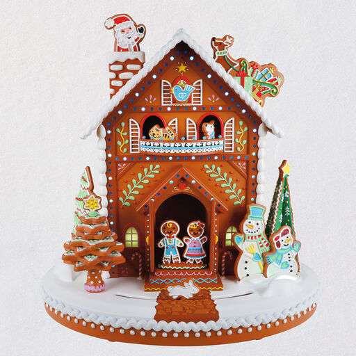 Deck the Gingerbread House Musical Tabletop Decoration With Light and Motion, 