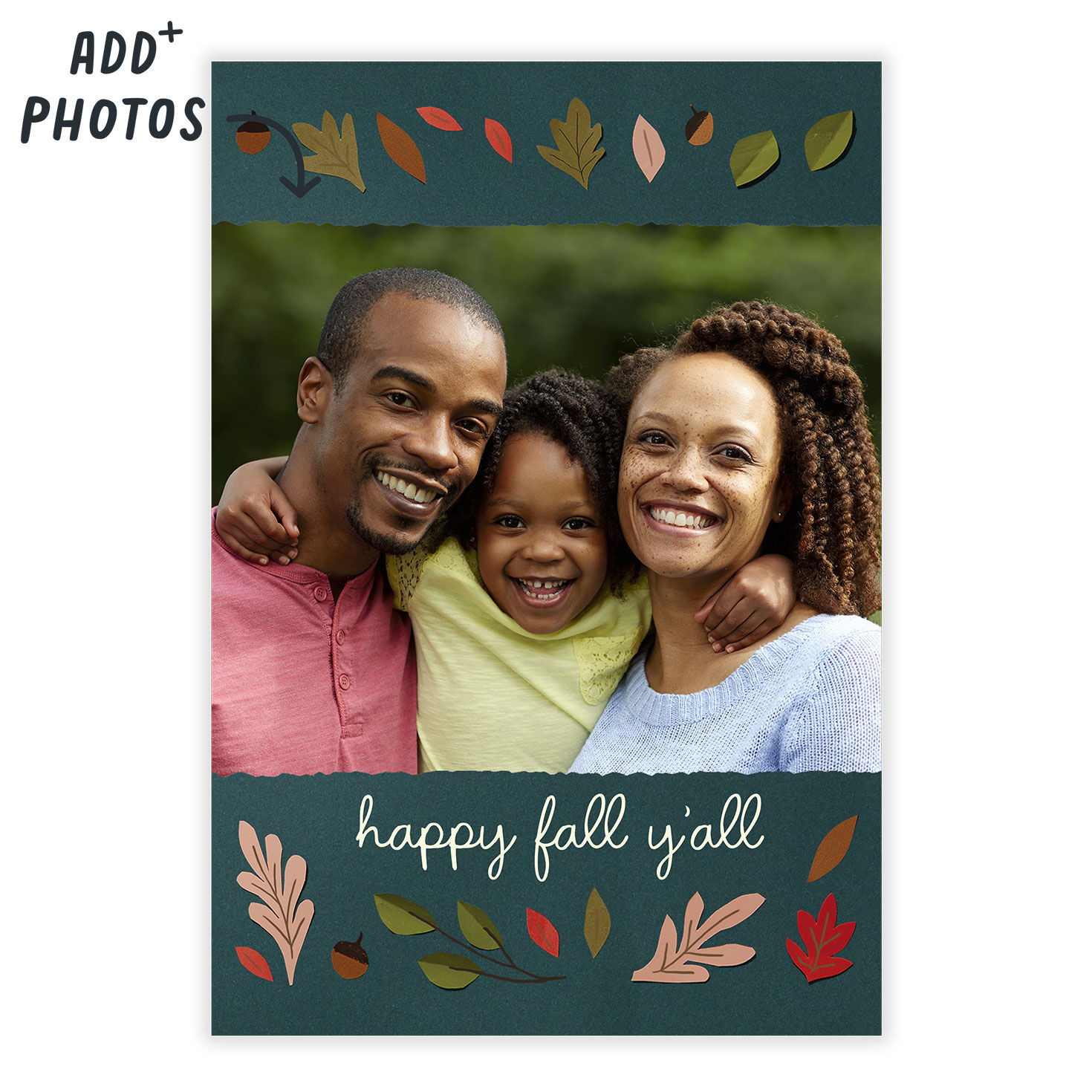 Personalized Fall Leaves Photo Card  image number 2