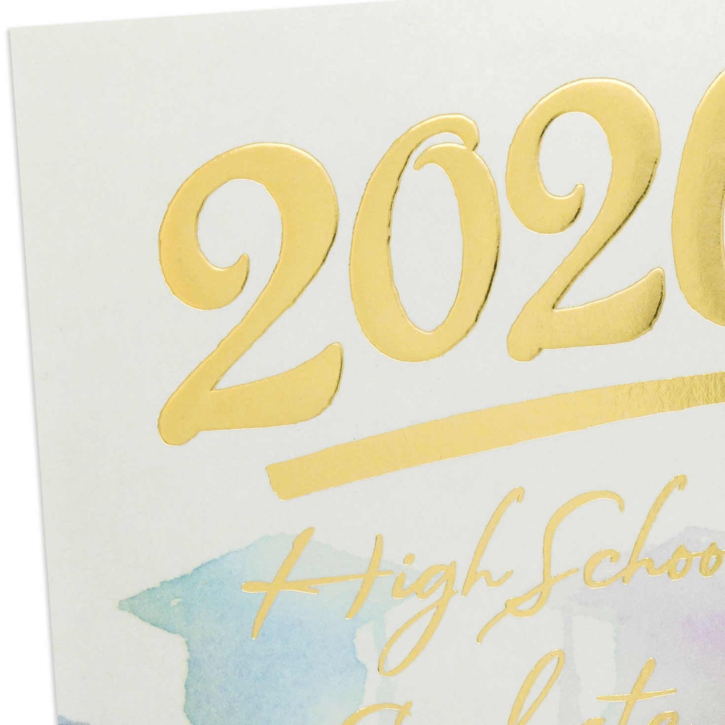 Pink, Green and Blue Watercolor Grads Graduation Card Card Front Detail image number 4