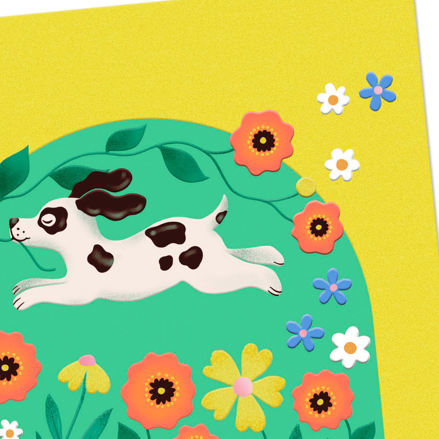 Puppy Dog in Field of Flowers Blank Card Card Front Detail image number 3
