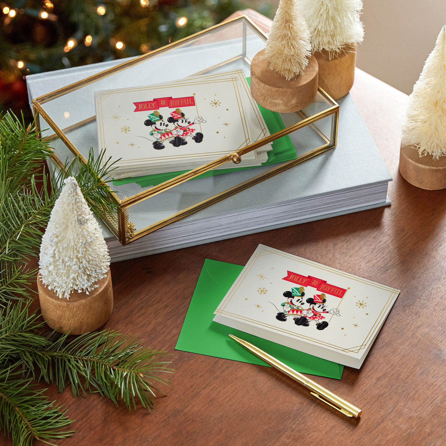 Mickey and Minnie Blank Boxed Holiday Note Cards in use image number 6