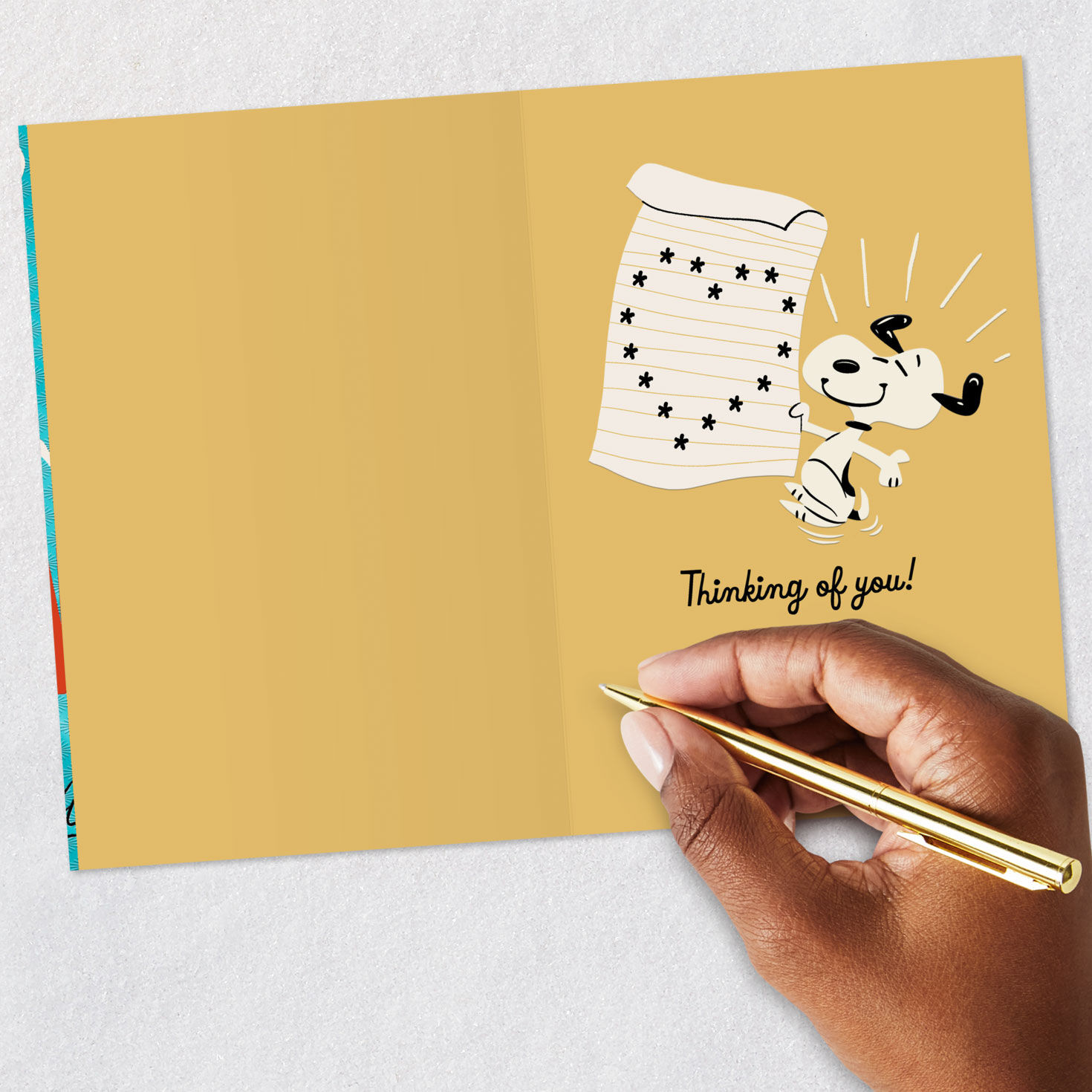 Peanuts Snoopy Typing Thinking of You Card Signing card image number 6