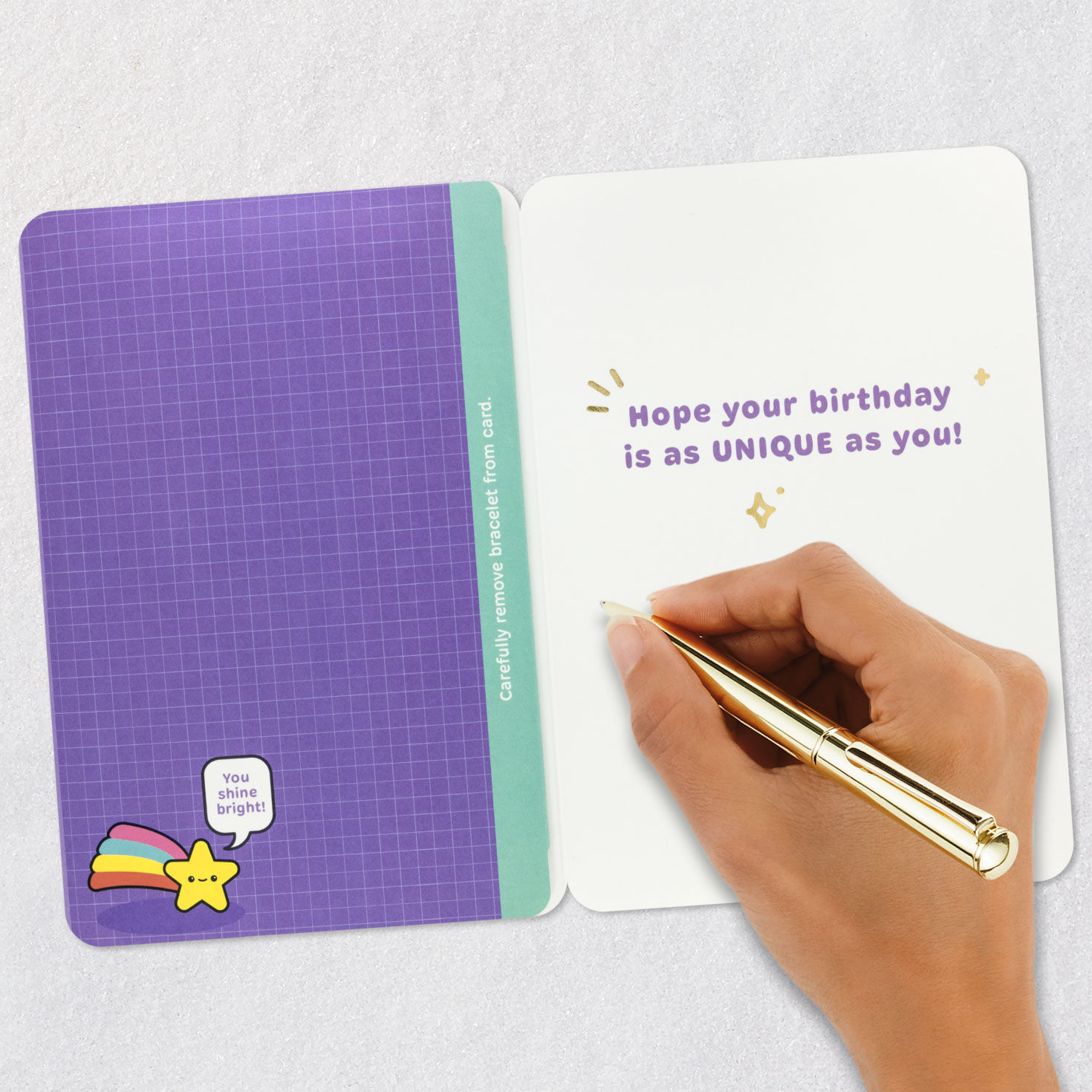 Happy Birthday Card With Rainbow Charm Bracelet Signing card image number 7