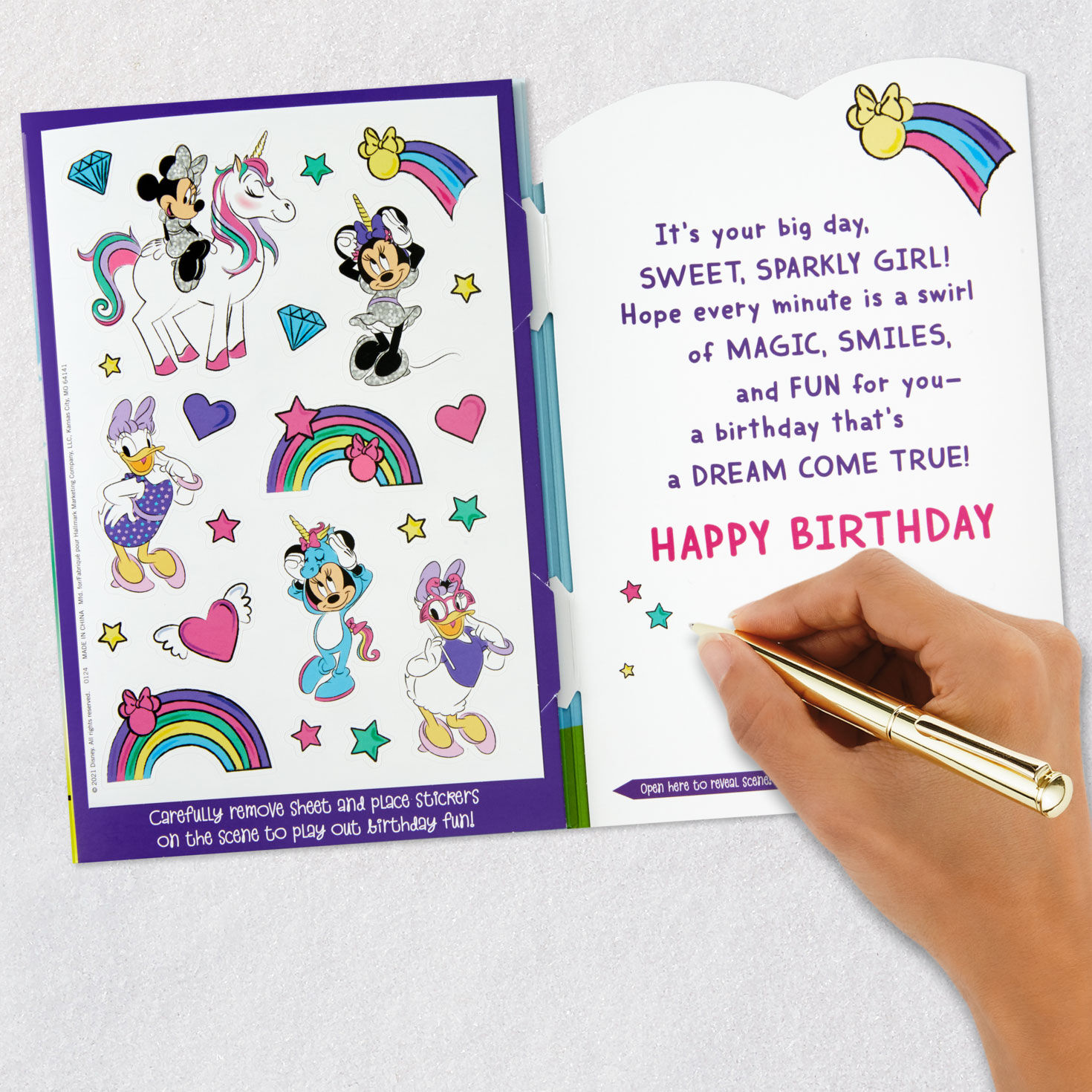 Disney Minnie Mouse Birthday Card for Girls signing card image number 9
