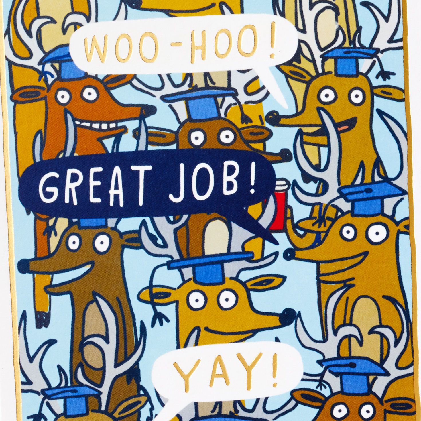 Grad Deer Funny Graduation Money Holder Card Front Detail image number 5