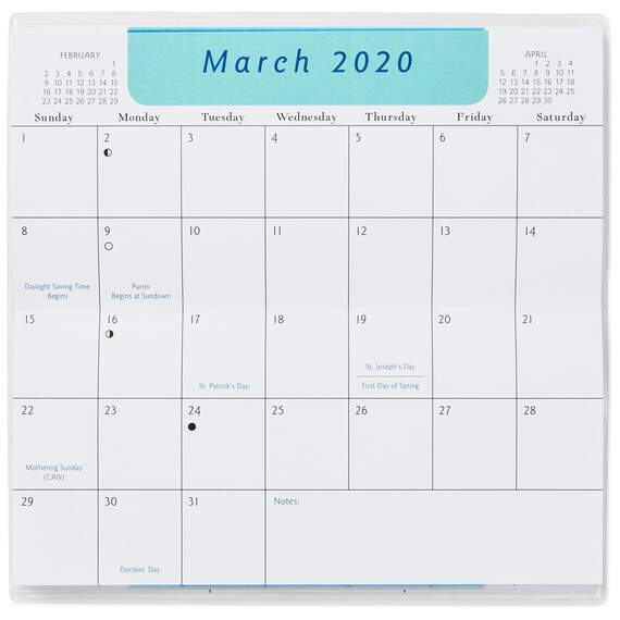 Blue Wash Monthly Calendar Planner, 2019 – 2020, , large image number 2
