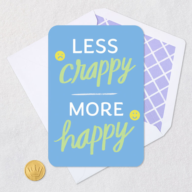 Frowny Face and Smiley Face Encouragement Card Card Front with Envelope and Gold Seal image number 5