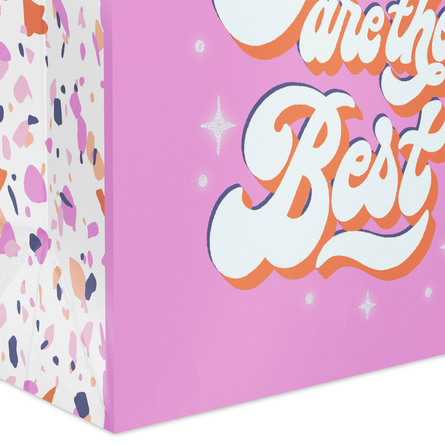 Retro Lettering Pink Medium Gift Bag Base/Side Detail image number 5