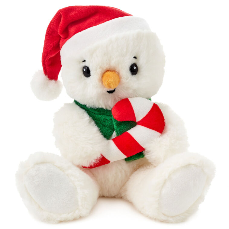 Snowman With Candy Cane Plush, 6"