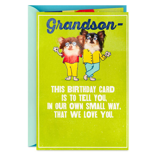 Grandson, We Love You Funny Pop-Up Birthday Card, 