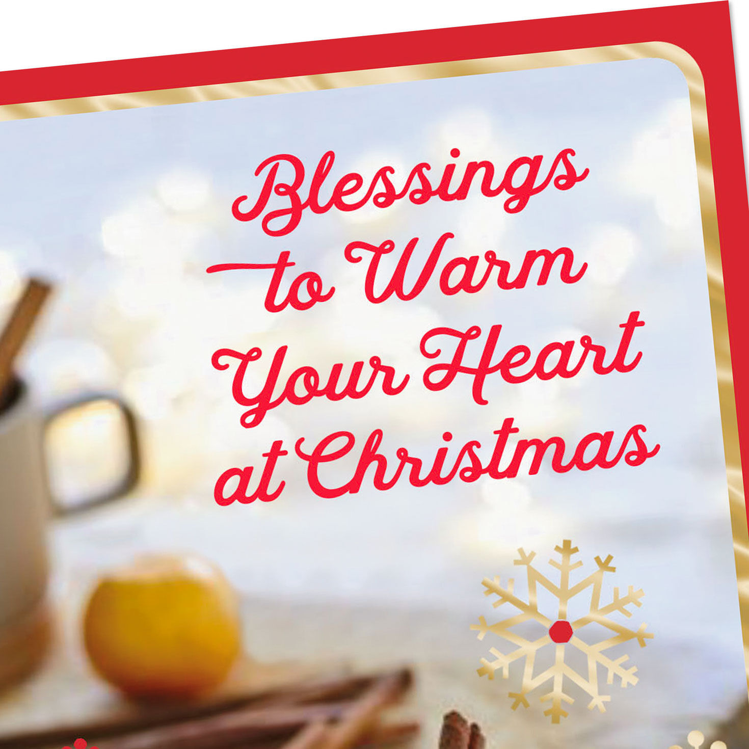 Mugs and Snowflakes Religious Christmas Card Card Front Detail image number 5
