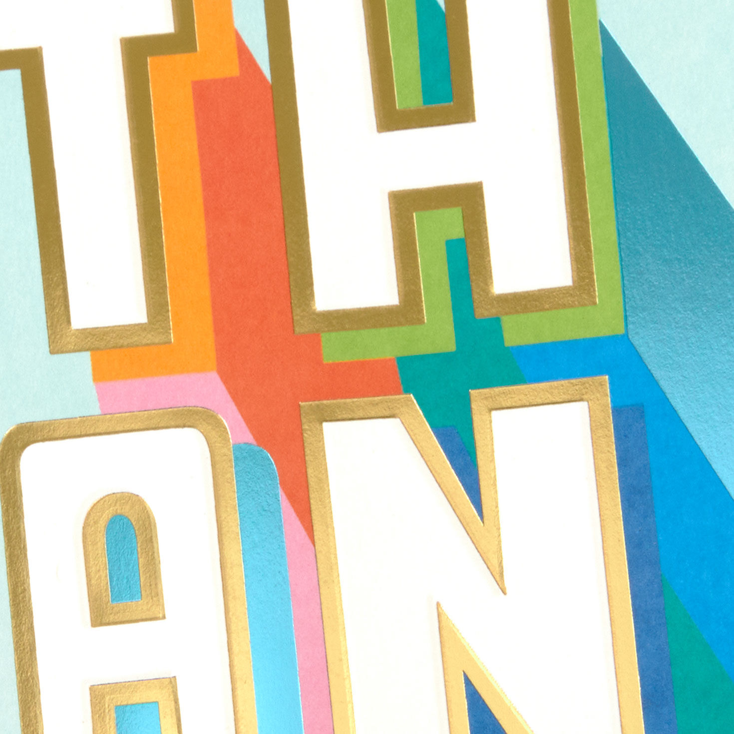 Rainbow Letters Blank Thank-You Card, , large image number 3