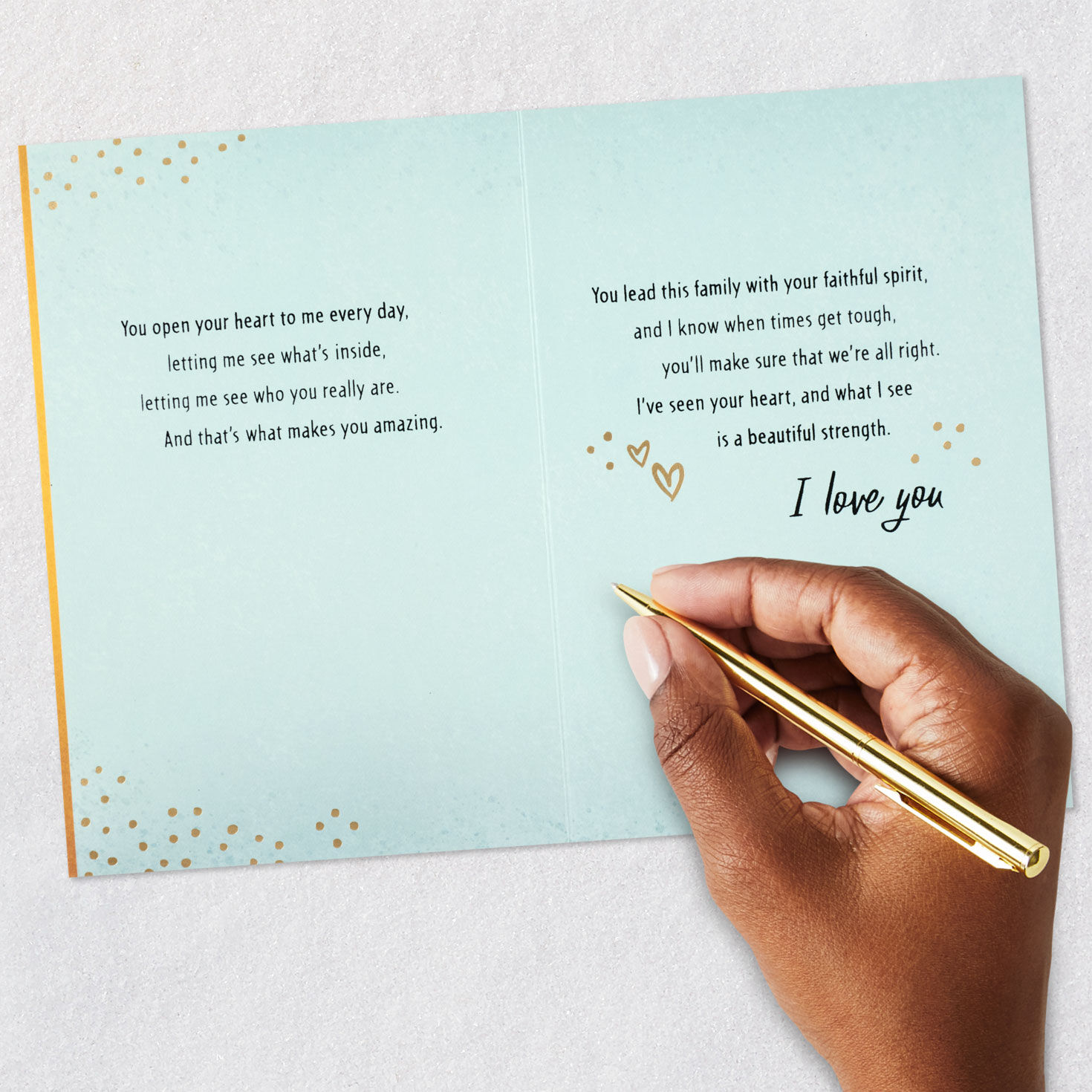 Black Couple Holding Hands Husband Father's Day Card Signing card image number 7