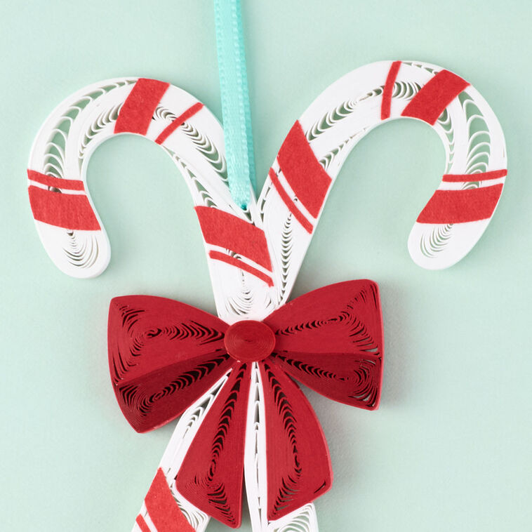 Quilled Candy Cane Christmas Card Card Front Detail image number 4