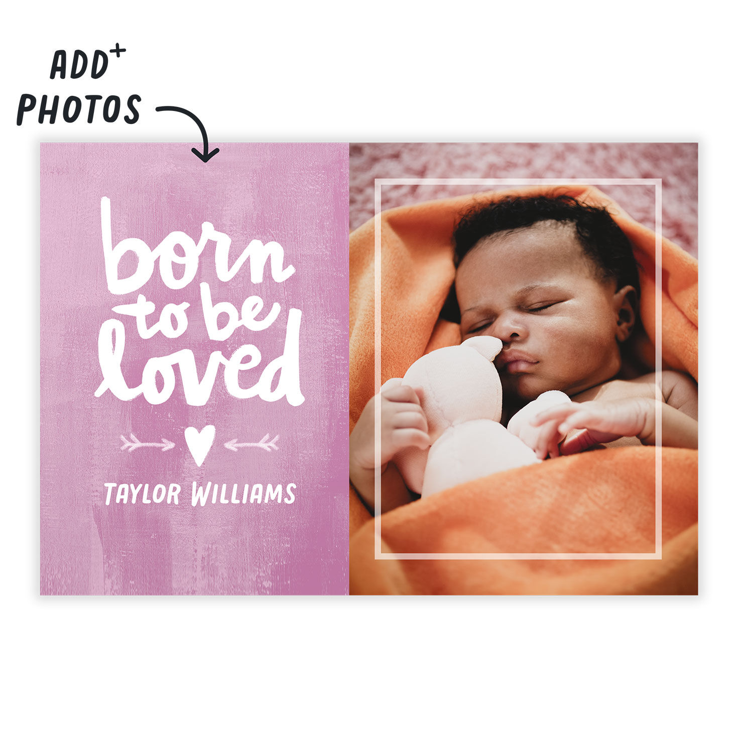 Personalized Pink New Baby Girl Photo Card  image number 2