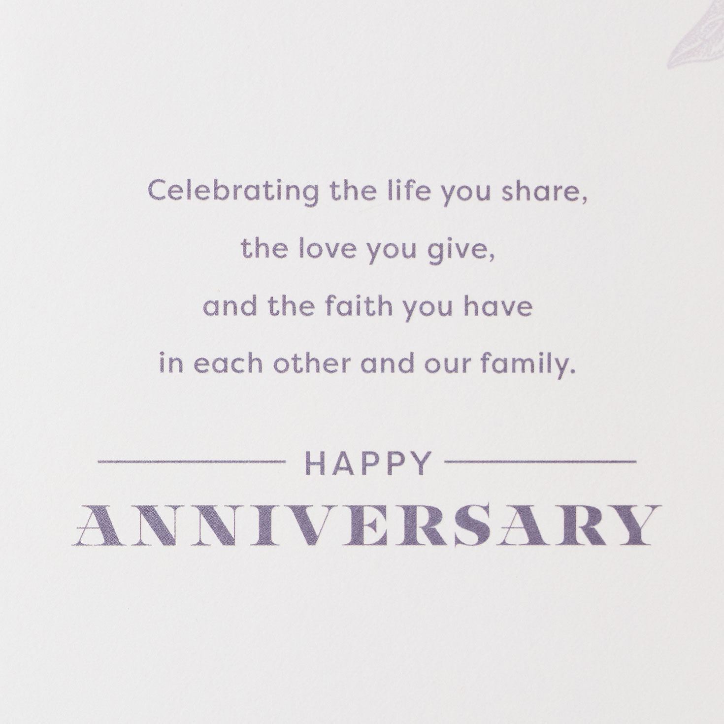 Purple Botanical Anniversary Card for Couple Sentiment image number 3