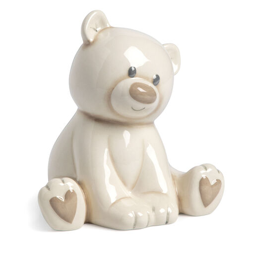 Demdaco Cream Teddy Bear Bank, 7", 